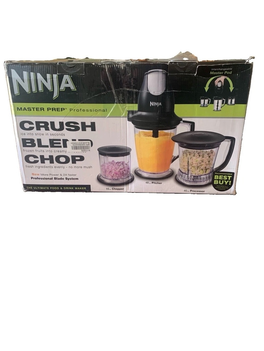 Ninja Master Prep QB1004 Blender Food Processor Chopper 450W Open Box